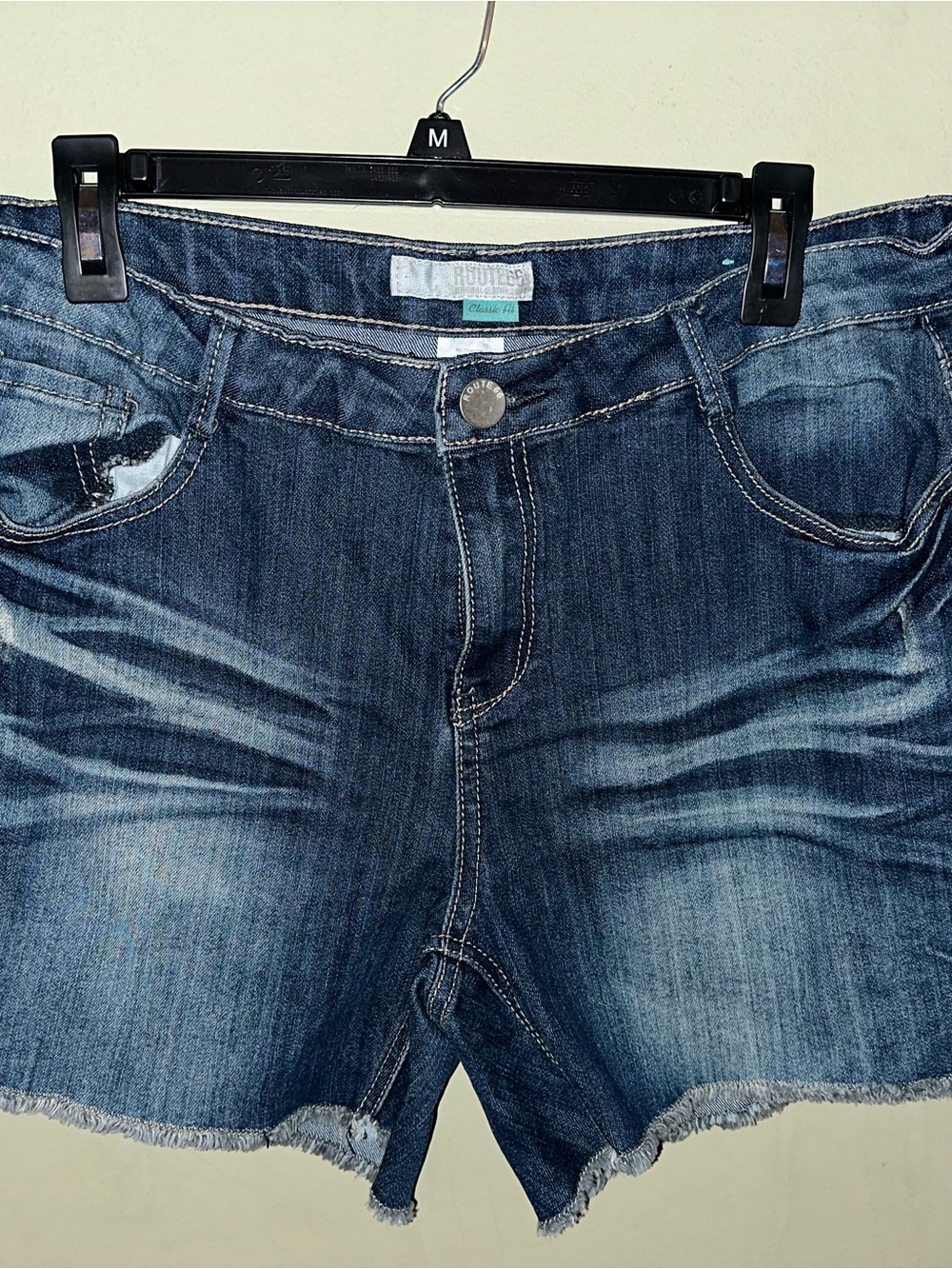 Route 66 Dark Blue Washed Boyfriend Denim Shorts